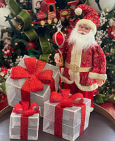 Papai Noel Decorativo + Caixas Presente - 45CM