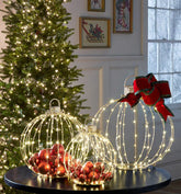 Kit 3 Bolas Natalinas Decorativas Com Led